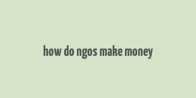 how do ngos make money