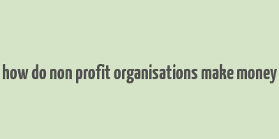 how do non profit organisations make money