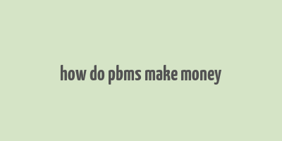 how do pbms make money