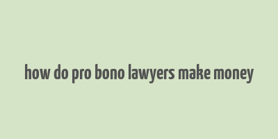 how do pro bono lawyers make money