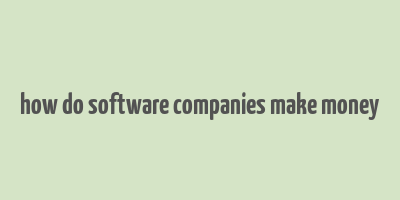 how do software companies make money