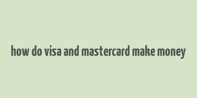 how do visa and mastercard make money