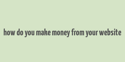 how do you make money from your website