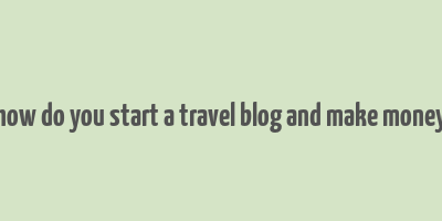 how do you start a travel blog and make money