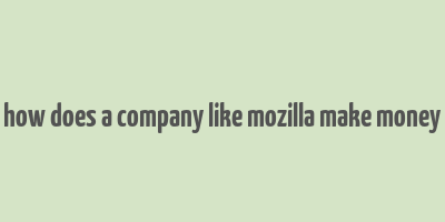 how does a company like mozilla make money