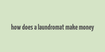 how does a laundromat make money