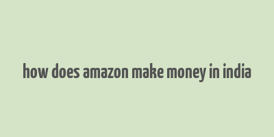 how does amazon make money in india