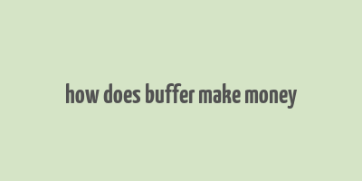 how does buffer make money