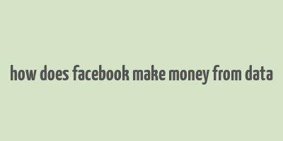 how does facebook make money from data