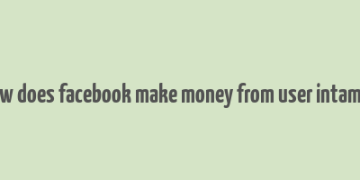 how does facebook make money from user intamils