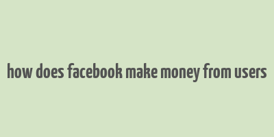 how does facebook make money from users