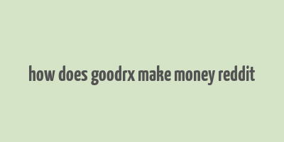 how does goodrx make money reddit