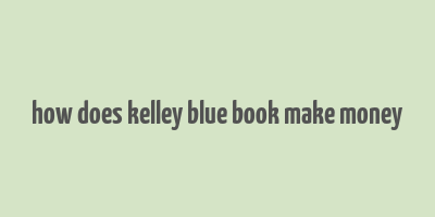 how does kelley blue book make money