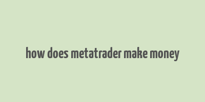 how does metatrader make money