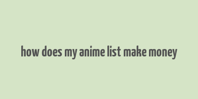 how does my anime list make money