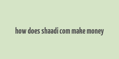 how does shaadi com make money