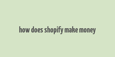 how does shopify make money