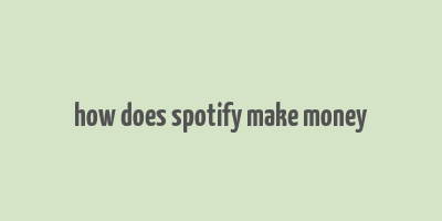 how does spotify make money