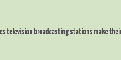 how does television broadcasting stations make their money