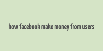 how facebook make money from users