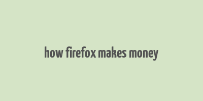 how firefox makes money