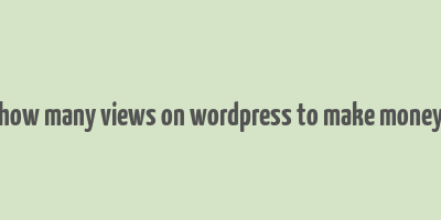 how many views on wordpress to make money