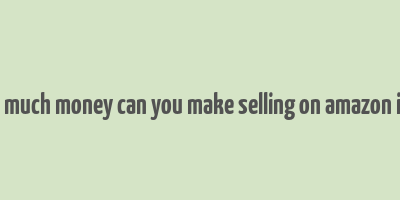 how much money can you make selling on amazon india