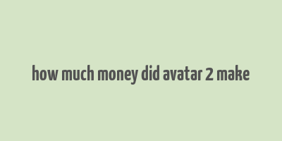 how much money did avatar 2 make