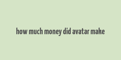 how much money did avatar make