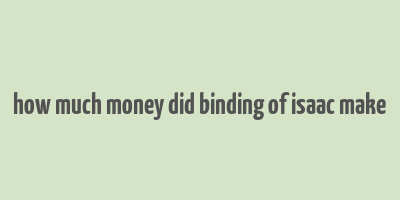 how much money did binding of isaac make