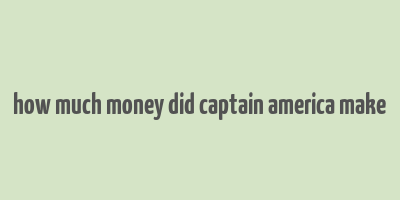 how much money did captain america make