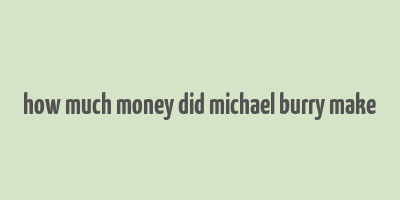 how much money did michael burry make