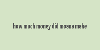 how much money did moana make