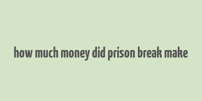 how much money did prison break make