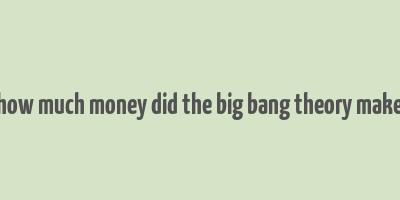 how much money did the big bang theory make