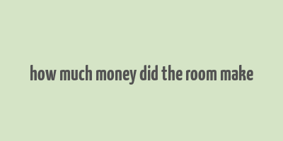 how much money did the room make