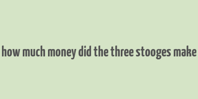 how much money did the three stooges make