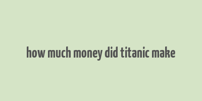 how much money did titanic make