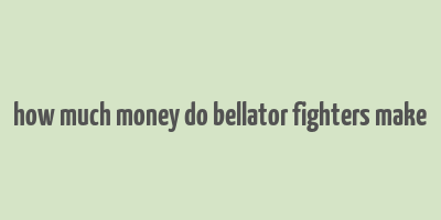 how much money do bellator fighters make