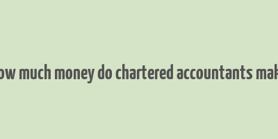 how much money do chartered accountants make