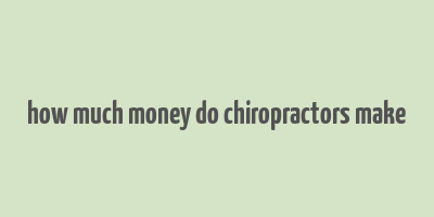 how much money do chiropractors make