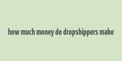 how much money do dropshippers make