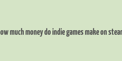 how much money do indie games make on steam