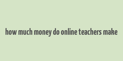 how much money do online teachers make