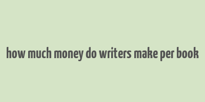 how much money do writers make per book