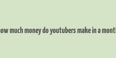 how much money do youtubers make in a month