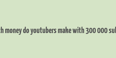 how much money do youtubers make with 300 000 subscribers