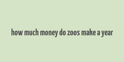 how much money do zoos make a year