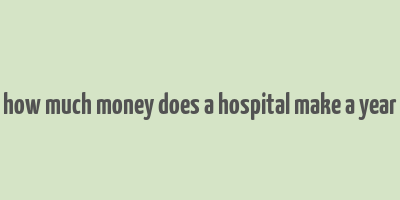 how much money does a hospital make a year