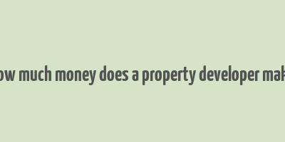 how much money does a property developer make